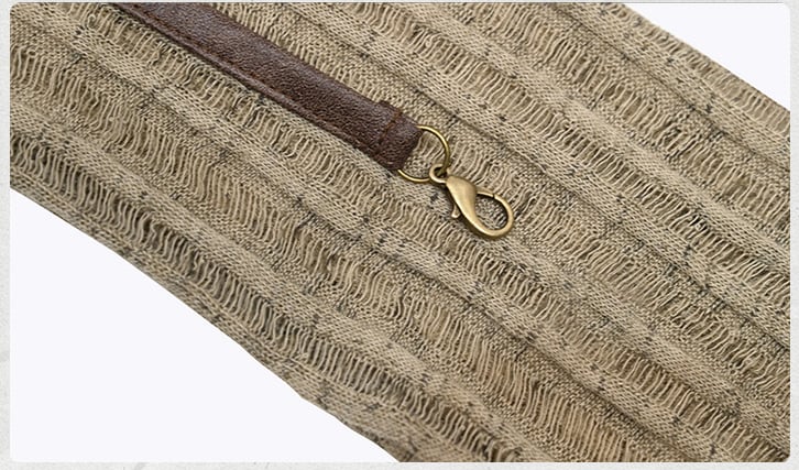 Light Coffee V-neck Wasteland Punk Slim Fit Knit Top