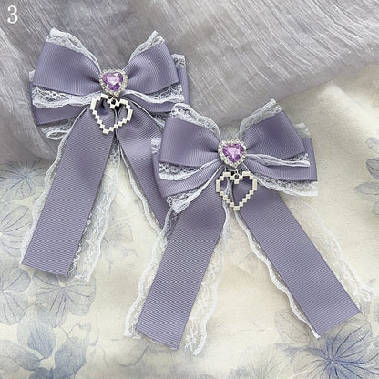 15 Options Heart Decorated Bowknot Brooches