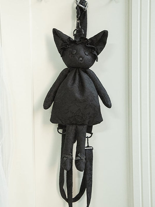Black Kitten Backpack / Crossbody Bag