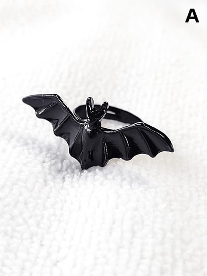 Gothic Vampire Bat/Coffin Adjustable Ring