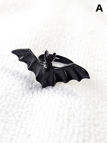 Gothic Vampire Bat/Coffin Adjustable Ring