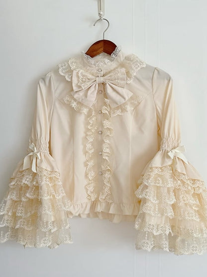Apricot Layered Lace Bell Sleeves Lolita Blouse
