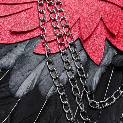 Black and Red Punk Feather Wing Harness