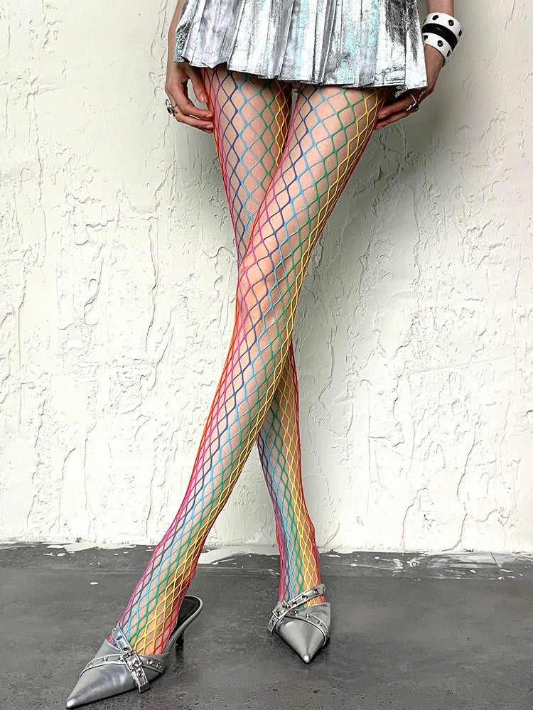Colorful Y2K Regular Version Fishnet Tights