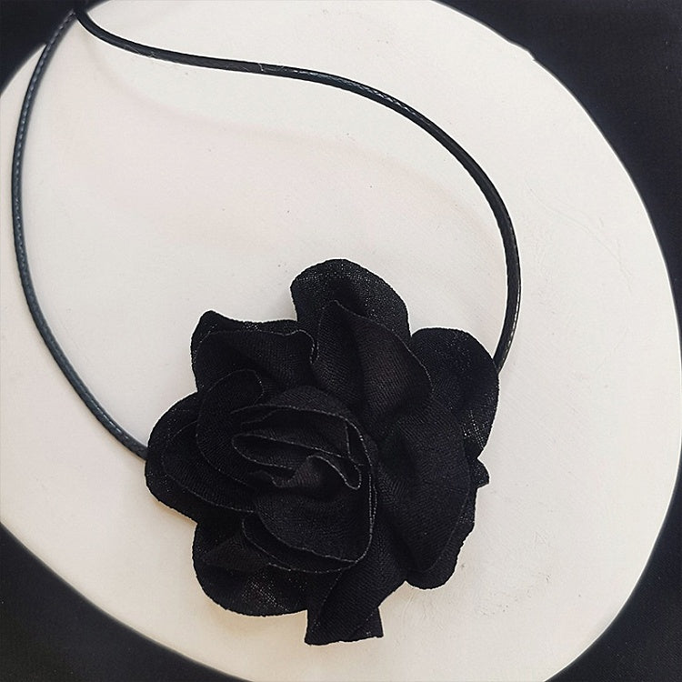 Gothic Black Camellia Choker