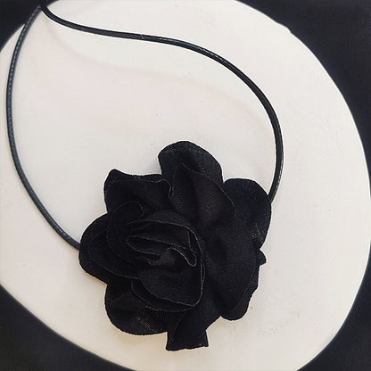 Gothic Black Camellia Choker