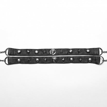Gray Punk Rivet Choker