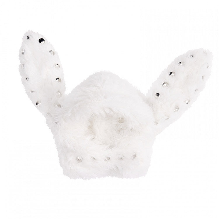 Black/White Studded Bunny Ear Hat