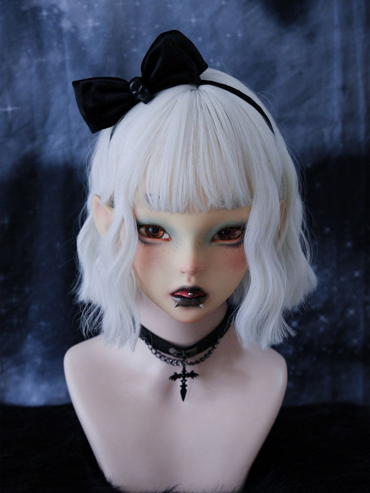 Black Gothic Skull Bow KC