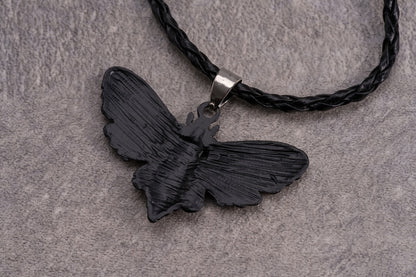 Handmade Gothic Black Moth Pendant Necklace
