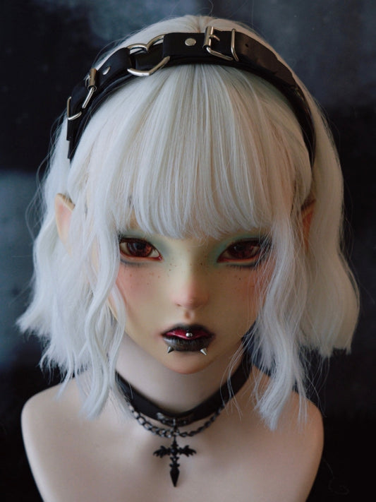 Black Gothic Buckle Decorated Heart Design KC