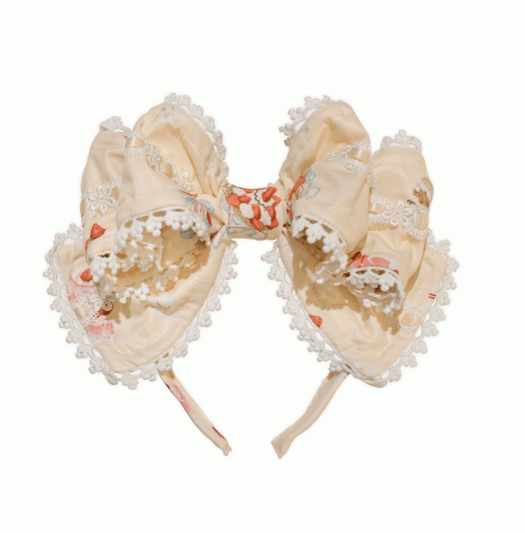 Strawberry Print Pink/Yellow/Blue Big Bow KC