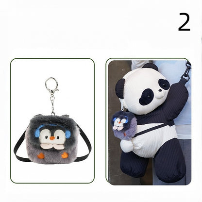 Kawaii Panda Black & White Plus Size Backpack/Crossbody Bag