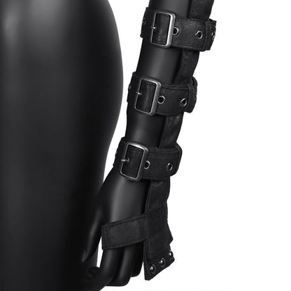 Gothic Punk Black One Shoulder Arm Bag with Buckle Straps