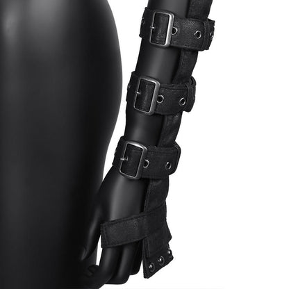 Gothic Punk Black One Shoulder Arm Bag with Buckle Straps