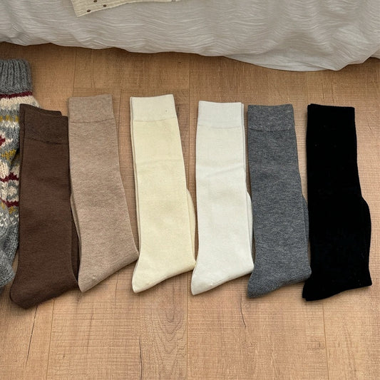 White/Milk White/Camel/Dark Coffee/Grey/Black Thicken Underknee Stockings