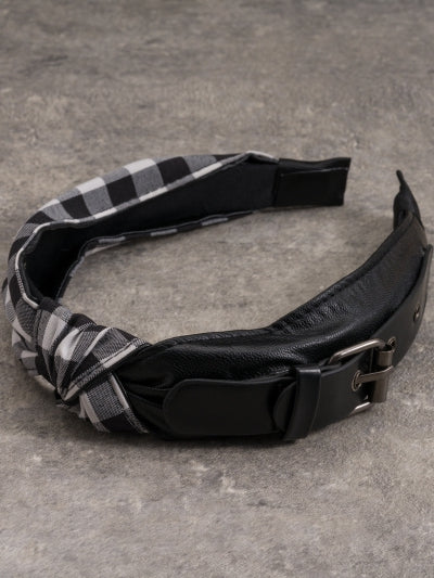 Black Gothic Plaid Pattern Buckle Decorated KC