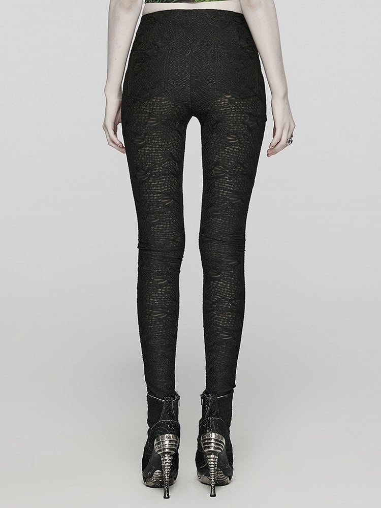 Black Goth Texture Leggings
