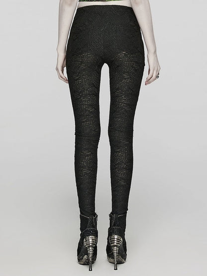 Black Goth Texture Leggings
