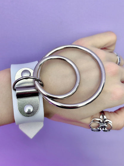 Black/White Pop Punk Circular Ring Charm Bracelet