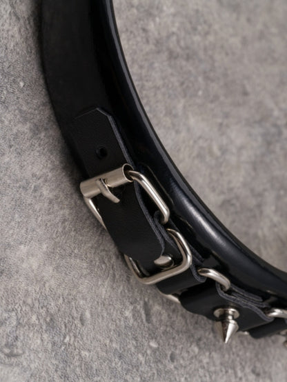 Black Gothic Buckle Decorated Studs Design KC