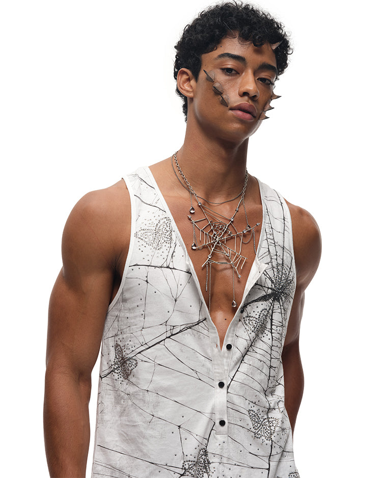 Dripping Spider Web Necklace