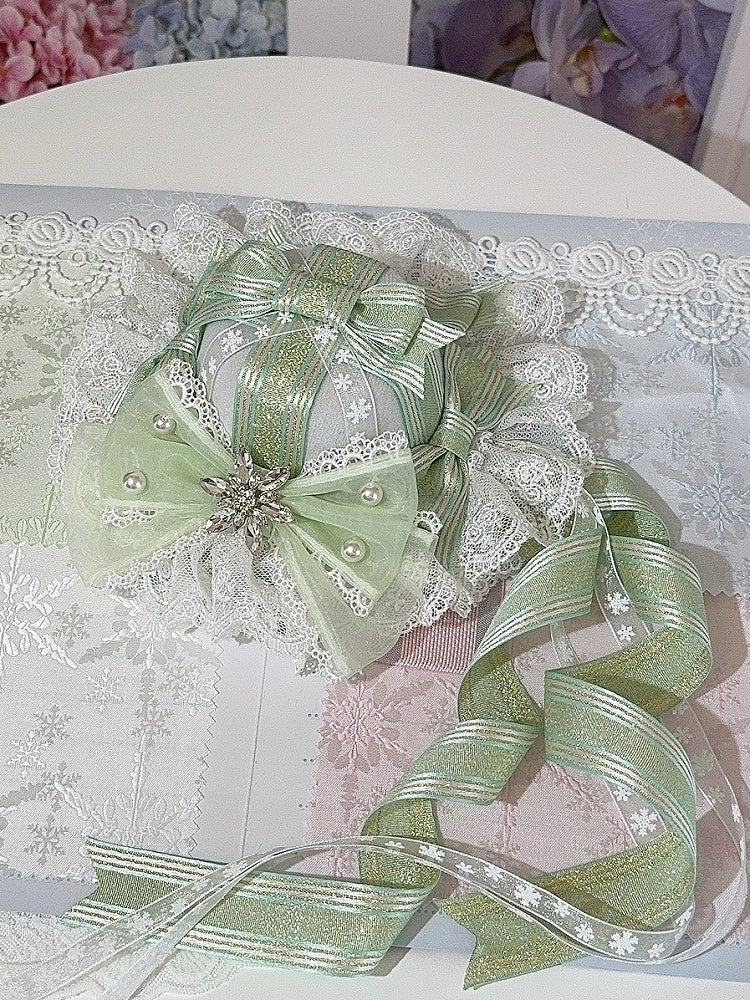 5 Color Options Beaded And Rhinestone Decorated Bowknot Details Lace Trim Mini Hat