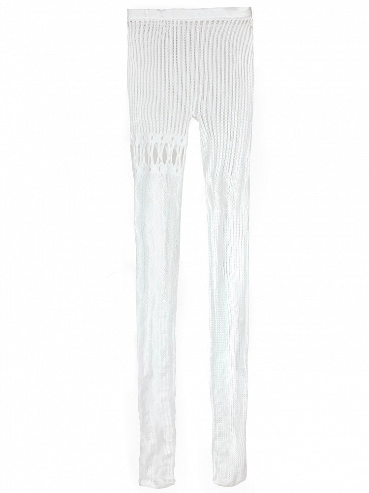 4 Color Options Y2K Asymmetrical Cutout Design Fishnet Tights