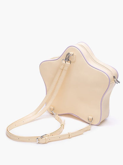 Yellow & Purple Charm 2-Way Kawaii Bag With Star Design