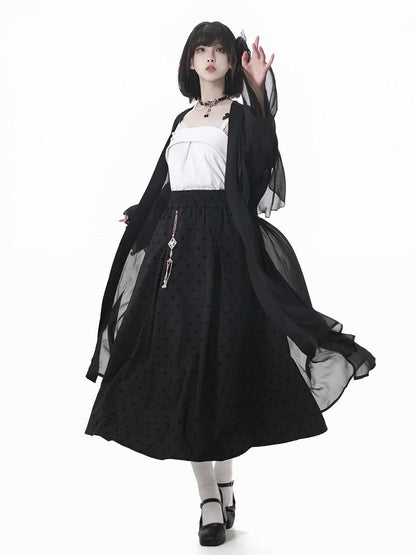 White Bowknot Details Cheongsam Style Knit Cami Top