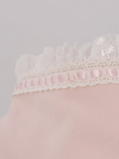 Sakura Pink Jirai Kei Sweet Lace Trim Bows Decorated Hoodie