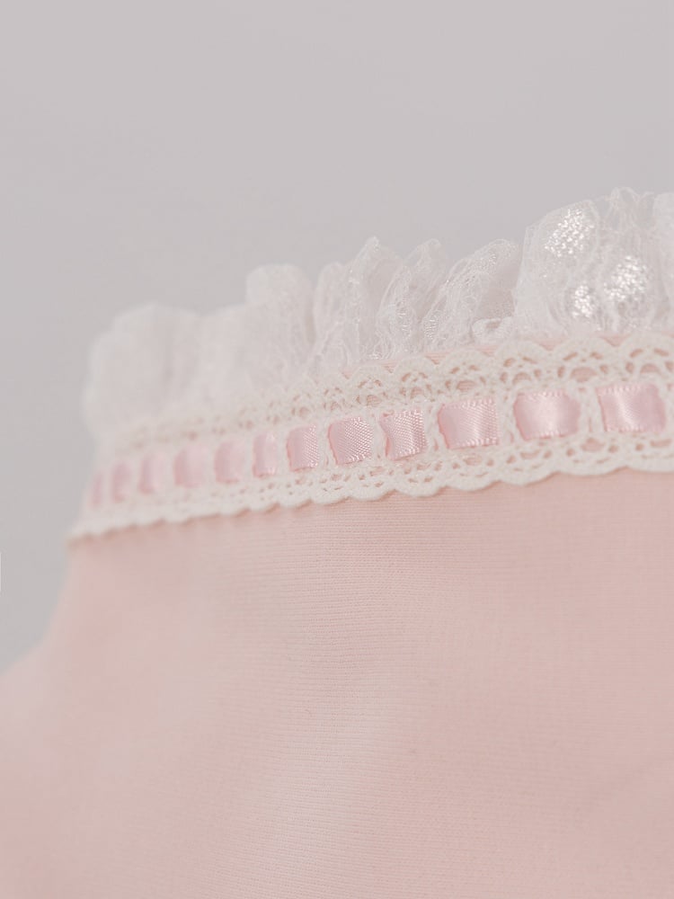 Sakura Pink Jirai Kei Sweet Lace Trim Bows Decorated Hoodie