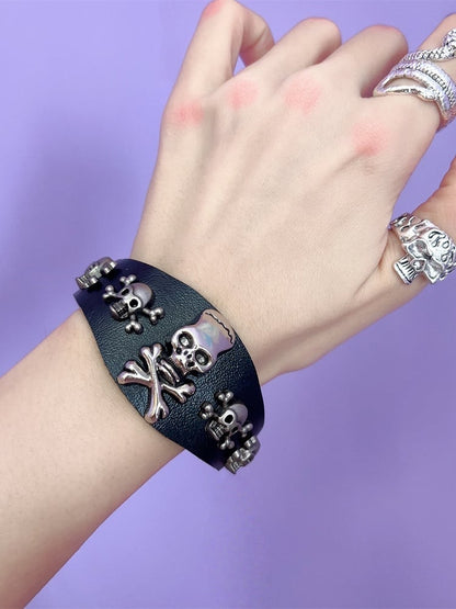 Black/White/Pink Y2K Skeleton Decorated Bracelet