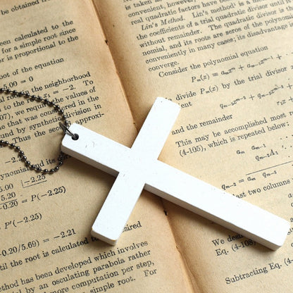 White/Black/Red/Pink Gothic Cross Pendant Necklace