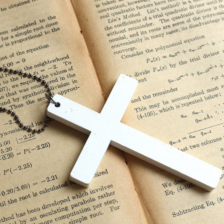 White/Black/Red/Pink Gothic Cross Pendant Necklace