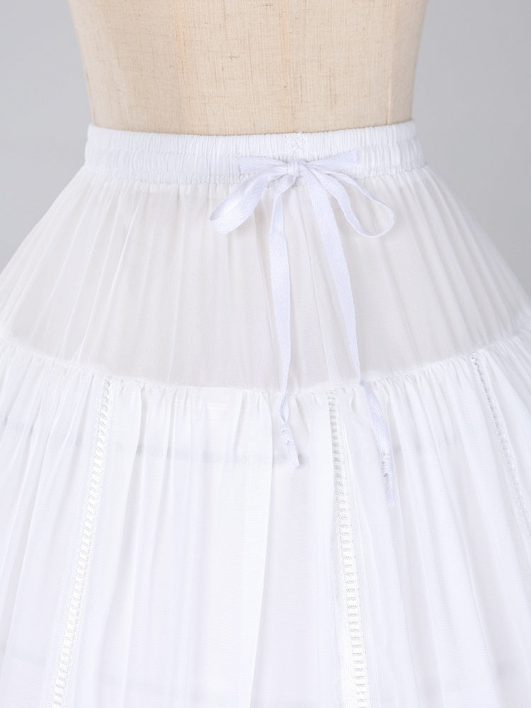Glittering Stars Adjustable Length Gorgeous Fish-bone Petticoat White/Beige/Black