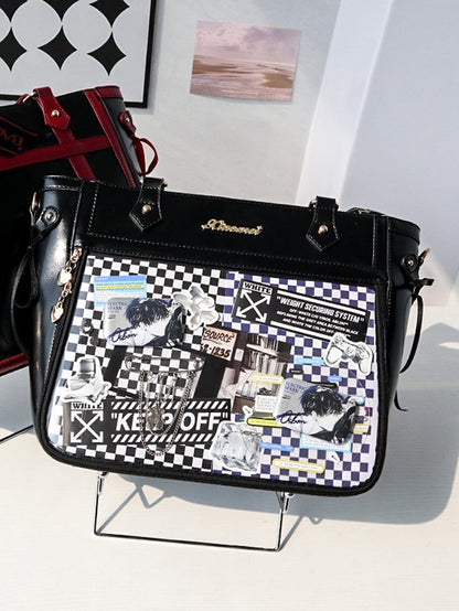 Black Bowknot and Heart-shaped Charm Ita Bag