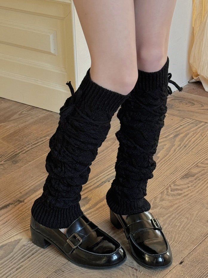 White/Beige/Light Grey/Camel/Dark Grey/Black Y2K Knitted Leg Warmers