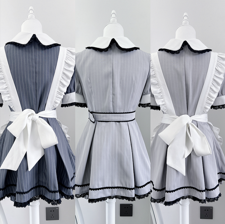 White Flutter Sleeves Self-tie Apron