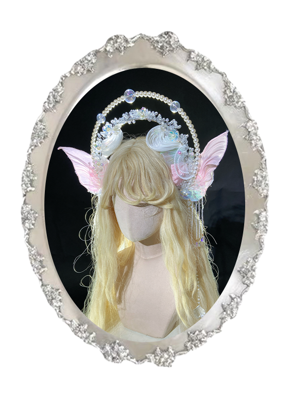 Pink / Blue Fairy Mermaid Beaded Crown Headpiece