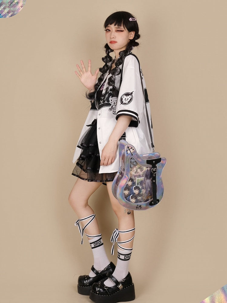 Ajustable Strap Bass Y2K Fashion Laser Crossbody Itabag