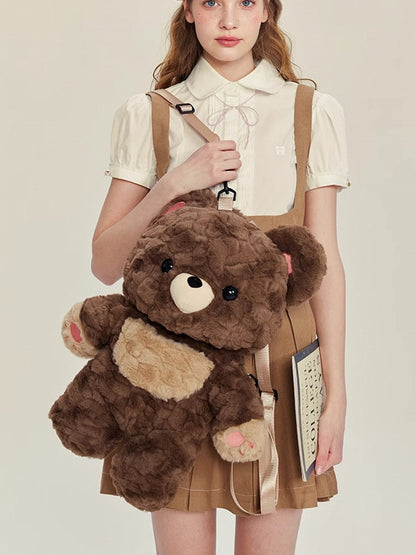 Brown Bear Plush Backpack Detachable Shoulder Straps Middle/Large Size