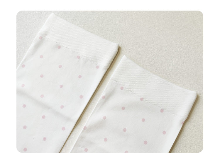 Red Apple and Bow Print Over Knee Stockings