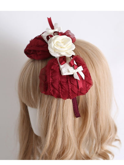 Red Camellia Decorated Bowknot KC