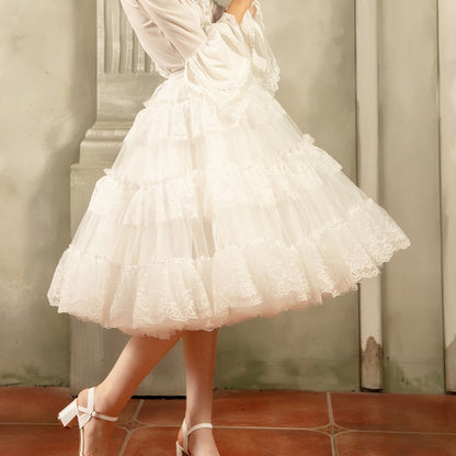 White 65cm Puffy Multi-layered A-line Petticoat