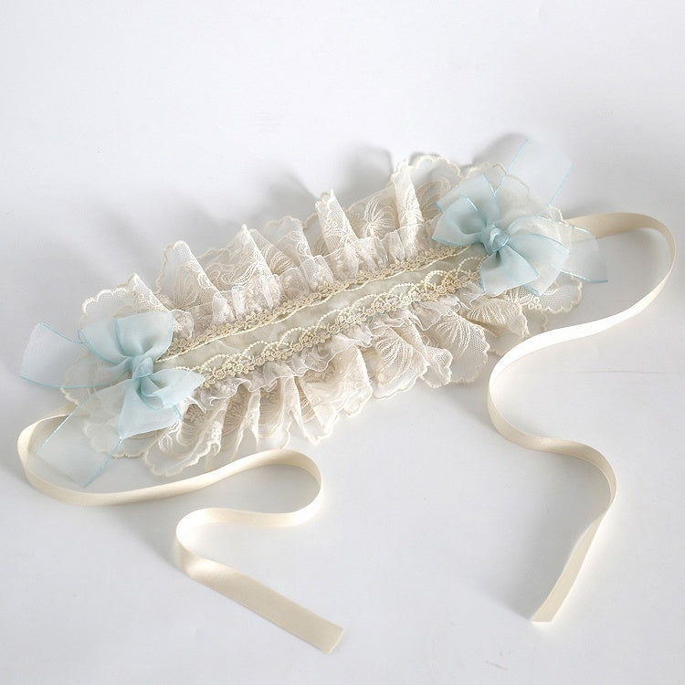 9 Color Options Sweet Lolita Bowknot Details Ruffled Hairband