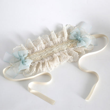 9 Color Options Sweet Lolita Bowknot Details Ruffled Hairband