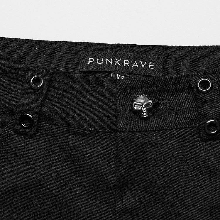 Black Goth Pointed Flared Trousers