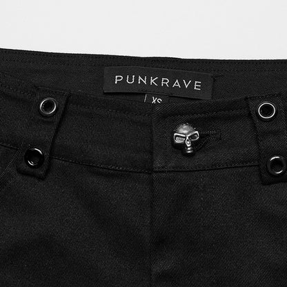 Black Goth Pointed Flared Trousers