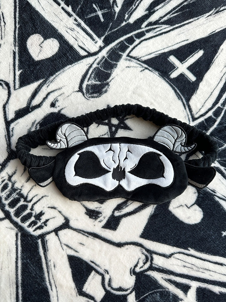 Black and White Grim Reaper Gothic Plush Sleep Mask